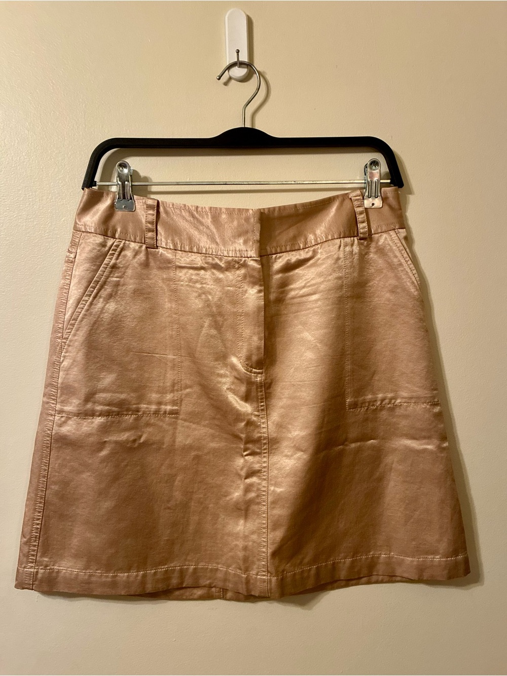 NWT The Limited Champagne Gold Beige Satin Shimmer Skirt Vintage Metallic Y2K 6